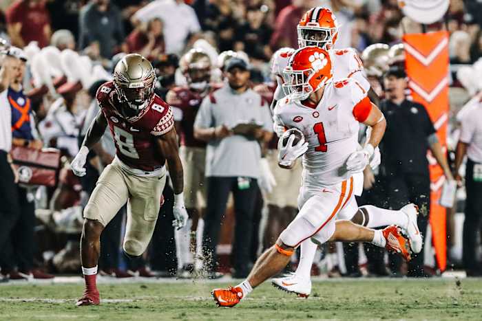 DraftKings has Florida State favored to win more games (10) than Clemson (9.5) in 2023. (Clemson Athletics)